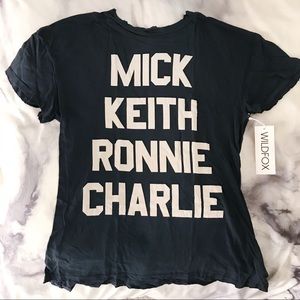 Wildfox dirty blue black Fan Club tee NWT S